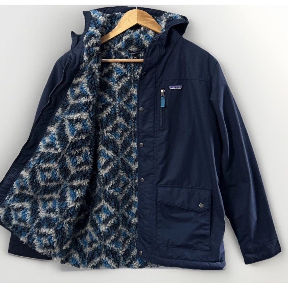 Boys Patagonia Lined Inferno Jacket Hooded Insulated Sz XXL 16-18  68460